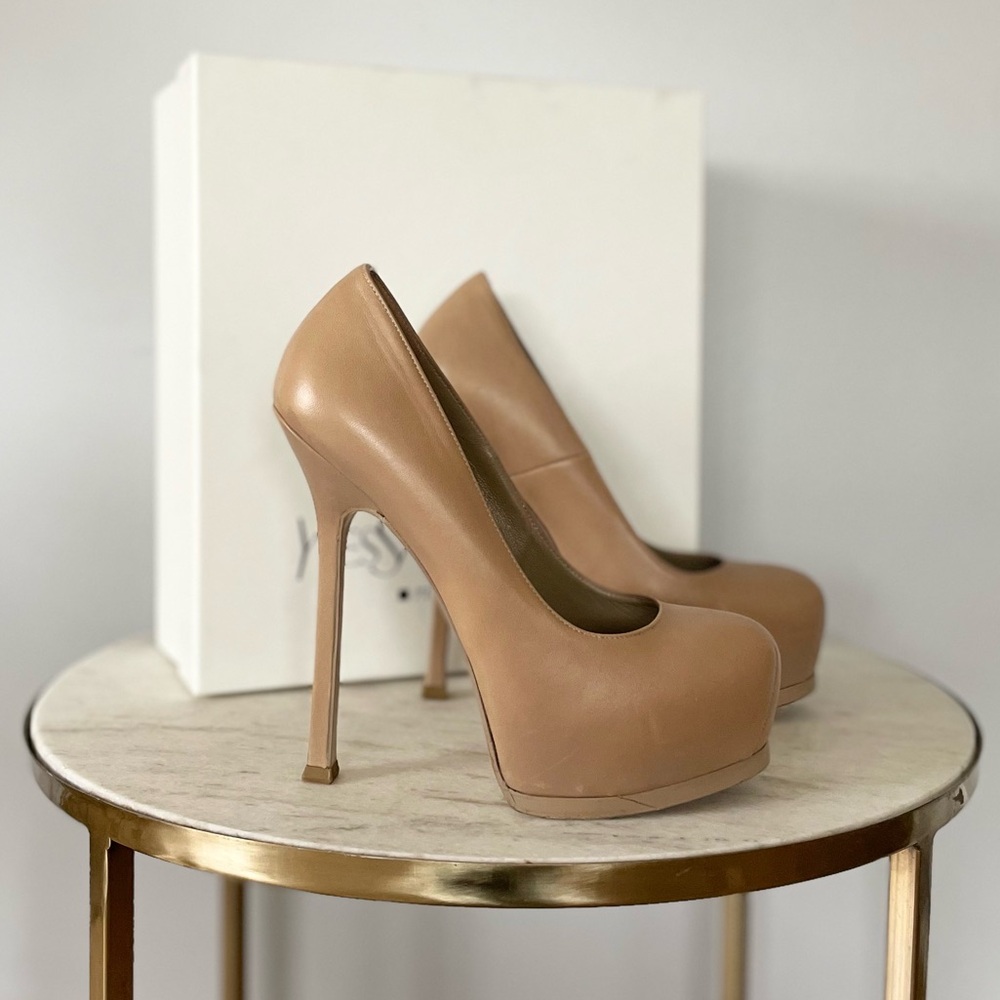 YSL Tribtoo 105 Pump, Nude, Size 36.5 *AUTHENTIC*
